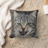 Afbeelding van een wild, opgewonden kitten, katten kussen (Deken)