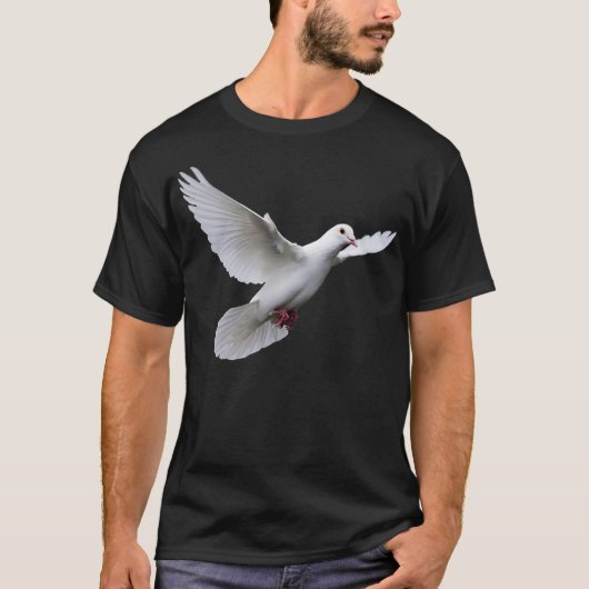 Afbeelding van een witte duif t-shirt (Voorkant)