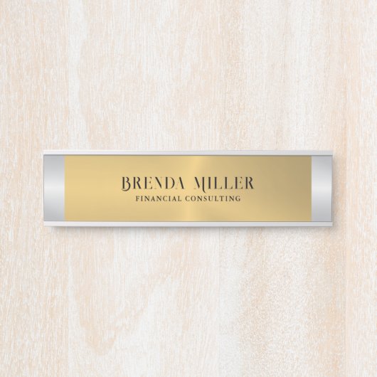 Afbeelding van een zilverhoudend metallisch achter deurbordje (Voorkant)