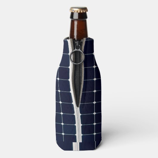 Afbeelding van een zonnepaneel grappig flesjeskoeler (Fles Achterkant)