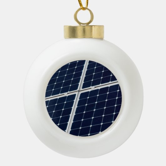 Afbeelding van een zonnepaneel grappig keramische bal ornament (Voorkant)