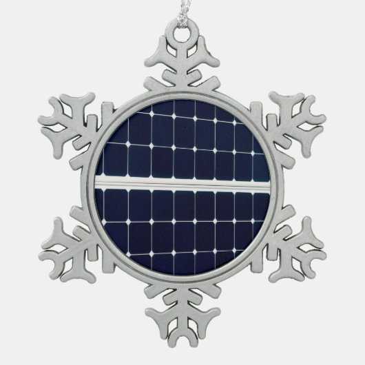 Afbeelding van een zonnepaneel grappig tin sneeuwvlok ornament (Voorkant)