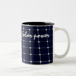 Afbeelding van een zonnepaneel grappig tweekleurige koffiemok