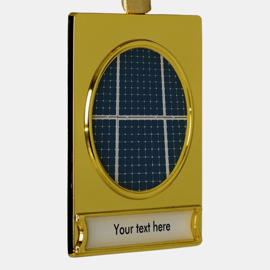 Afbeelding van een zonnepaneel grappig verguld banner ornament (Rechts)