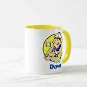 Afbeelding van elektricien met naamkoffie mok (Voorkant rechts)