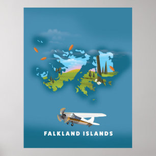Afbeelding van Falklandeilanden Poster