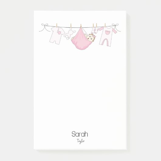 Afbeelding van Feminine Roze lijn knippen Post-it® Notes (Voorkant)