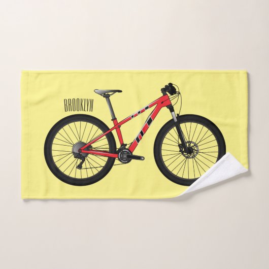 Afbeelding van fietscartoon bad handdoek (Handdoek)