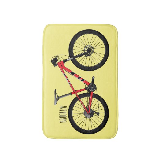 Afbeelding van fietscartoon badmat (Voorkant Verticaal)