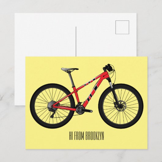 Afbeelding van fietscartoon briefkaart (Voorkant / Achterkant)