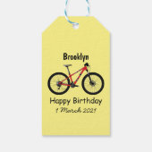 Afbeelding van fietscartoon cadeaulabel (Achterkant)