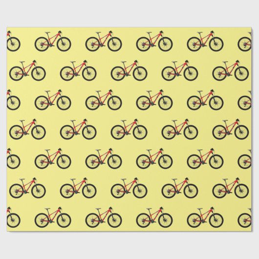 Afbeelding van fietscartoon cadeaupapier (Vlak)