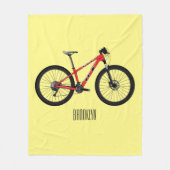 Afbeelding van fietscartoon fleece deken (Voorkant)