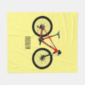 Afbeelding van fietscartoon fleece deken (Voorkant (Horizontaal))
