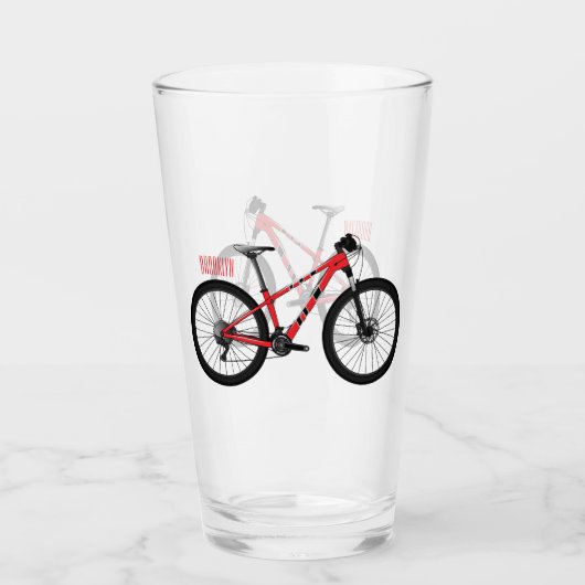 Afbeelding van fietscartoon glas (Voorkant)