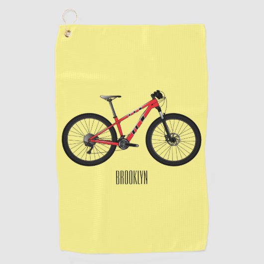 Afbeelding van fietscartoon golfhanddoek (Voorkant)