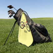 Afbeelding van fietscartoon golfhanddoek (Groen)