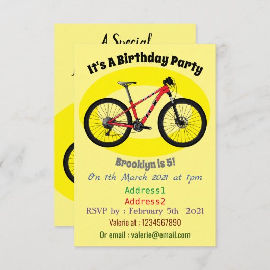 Afbeelding van fietscartoon kaart (Voorkant / Achterkant)