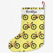 Afbeelding van fietscartoon kleine kerstsok (Achterkant)