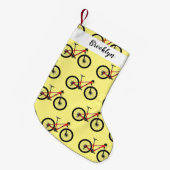 Afbeelding van fietscartoon kleine kerstsok (Voorkant (Hangend))