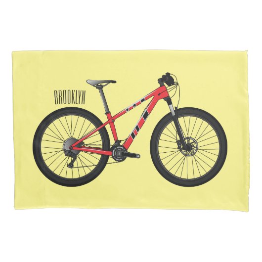 Afbeelding van fietscartoon kussensloop (Voorkant)