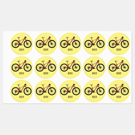 Afbeelding van fietscartoon labels (Vel)