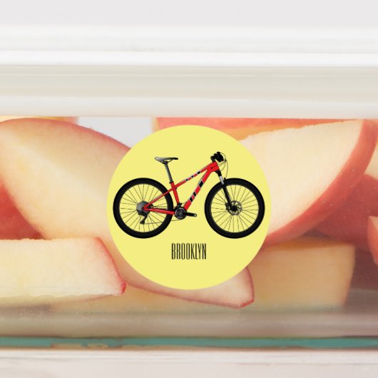 Afbeelding van fietscartoon labels (Aangebracht)