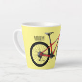 Afbeelding van fietscartoon latte mok (Linkerhoek)