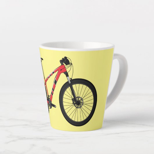 Afbeelding van fietscartoon latte mok (Rechterhoek)