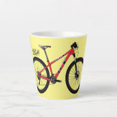 Afbeelding van fietscartoon latte mok (Voorkant)