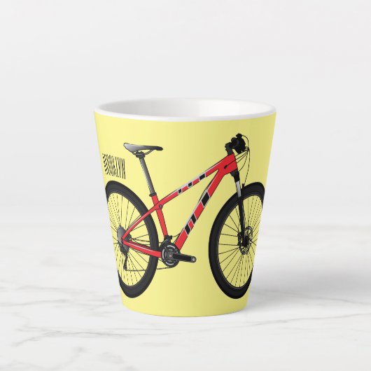 Afbeelding van fietscartoon latte mok (Voorkant)