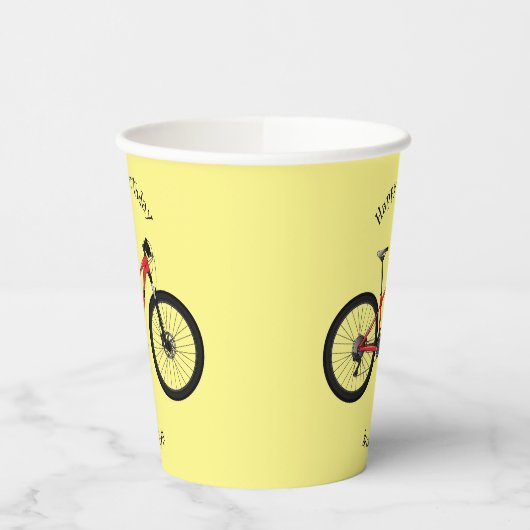 Afbeelding van fietscartoon papieren bekers (Links)