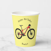 Afbeelding van fietscartoon papieren bekers (Voorkant)