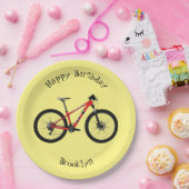Afbeelding van fietscartoon papieren bordje (Feest)