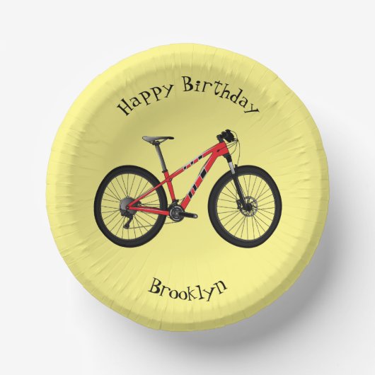 Afbeelding van fietscartoon papieren kommen (Voorkant)