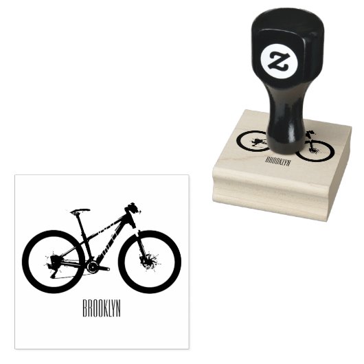 Afbeelding van fietscartoon rubberstempel (Gestempeld)