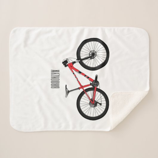 Afbeelding van fietscartoon sherpa deken (Voorkant (horizontaal))