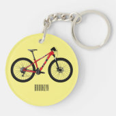 Afbeelding van fietscartoon sleutelhanger (Achterkant)