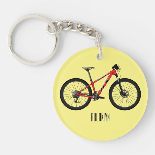Afbeelding van fietscartoon sleutelhanger (Voorkant)