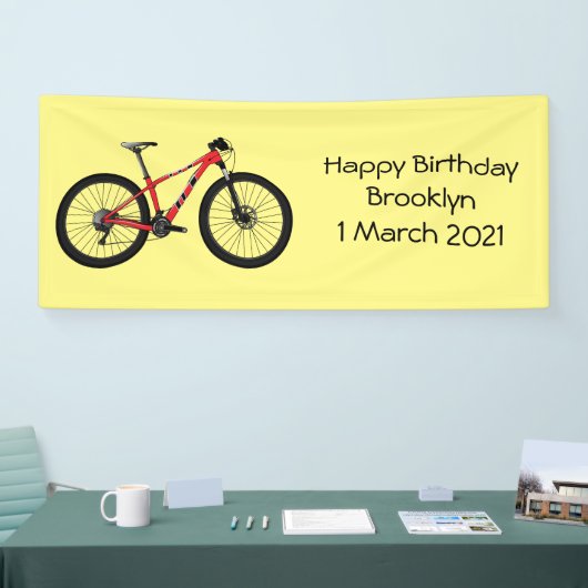 Afbeelding van fietscartoon spandoek (Beurs)