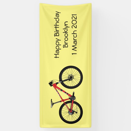 Afbeelding van fietscartoon spandoek (Verticaal)
