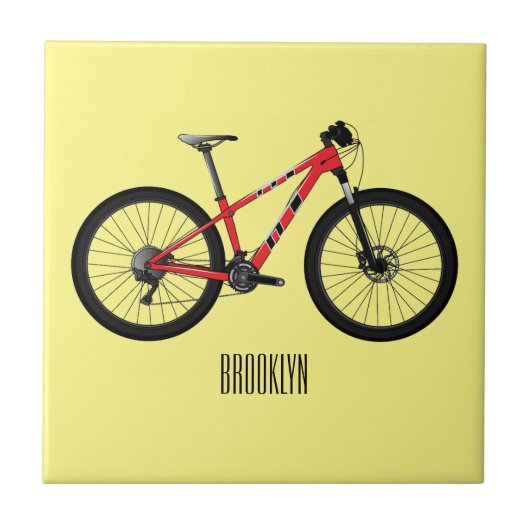 Afbeelding van fietscartoon tegeltje (Voorkant)