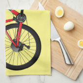 Afbeelding van fietscartoon theedoek (Quarter Fold)