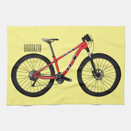 Afbeelding van fietscartoon theedoek (Horizontaal)
