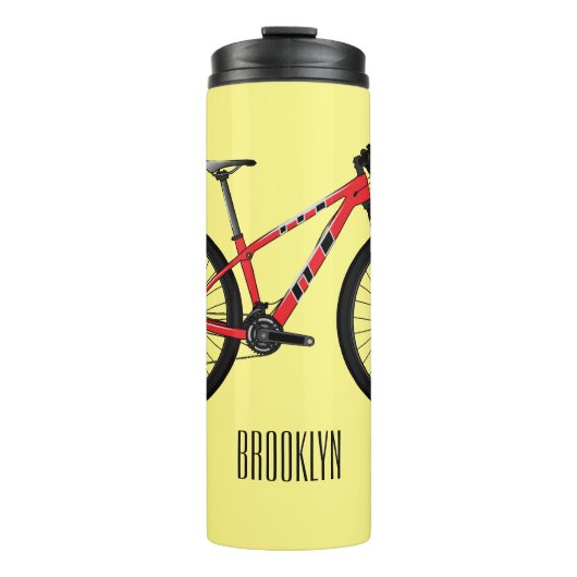 Afbeelding van fietscartoon thermosbeker (Voorkant)