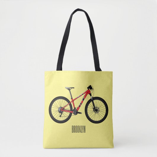 Afbeelding van fietscartoon tote bag (Voorkant)