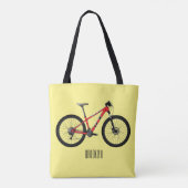 Afbeelding van fietscartoon tote bag (Achterkant)