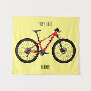 Afbeelding van fietscartoon wandkleed