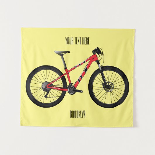 Afbeelding van fietscartoon wandkleed (Voorkant (horizontaal))