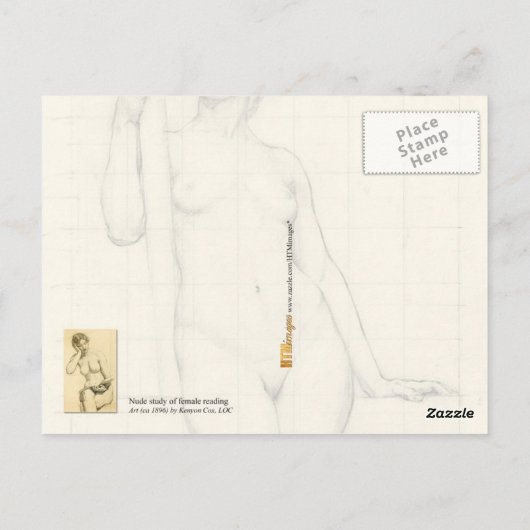 Afbeelding van figuur - vrouwmeting briefkaart (Achterkant)